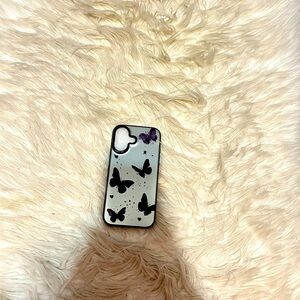 Silver butterfly IPhone 16 cases